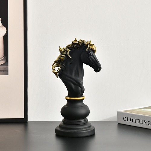 Estatuetas Rei E Rainha – Peças Decorativas De Xadrez – Decoração – Toque  3D – Preto - Capital Decor