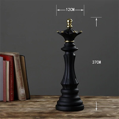 Estatuetas Rei e Rainha - Peças decorativas De Xadrez - Decoração - Toque  3D Cor:Preto